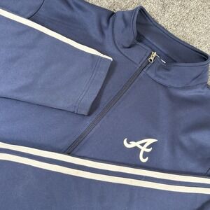Atlanta Braves Fanatics Navy Blue White 2XL Quarter Zip Polyester Pullover Acuna
